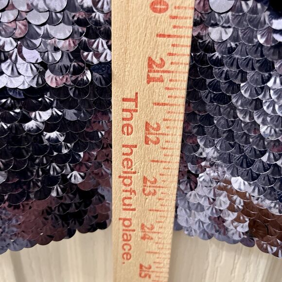 Leifsdottir for Anthropologie Sequin Top Blouse Medium Navy Blue Exclusive Glam - Picture 7 of 9